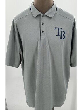 Tampa Bay Rays Nike Dri Fit Polo Shirt Mens Gray MLB Stretch Active Light XXL